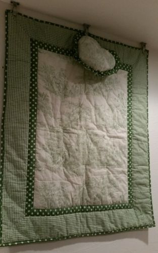 Jojo Designs Green French Toile Crib Nursery Baby blanket and Pillow