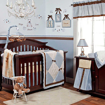 Cocalo PRESTON 11pc Crib Bedding Set LAMP Blankets Bumper Boys Nursery NEW RARE