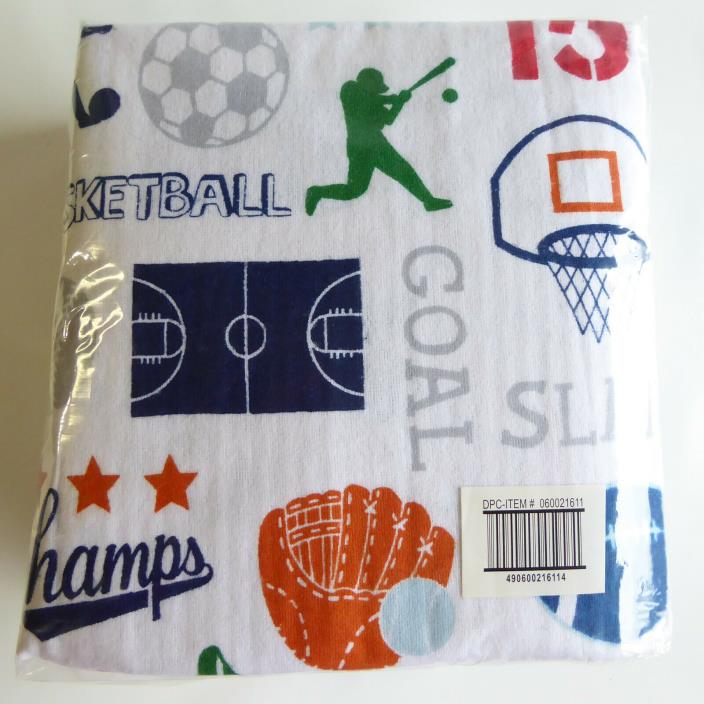 Target Toddler 3 Piece Flannel Bed Sheet Set Sports Baseball Football Soccer New