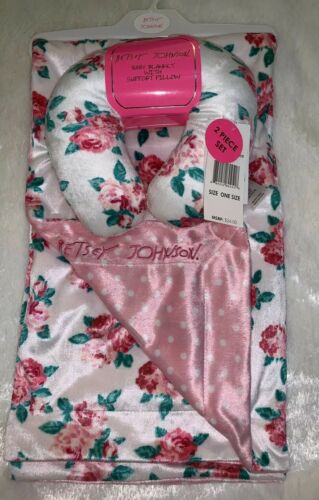 NWT Betsey Johnson Plush Baby Blanket & Support Pillow