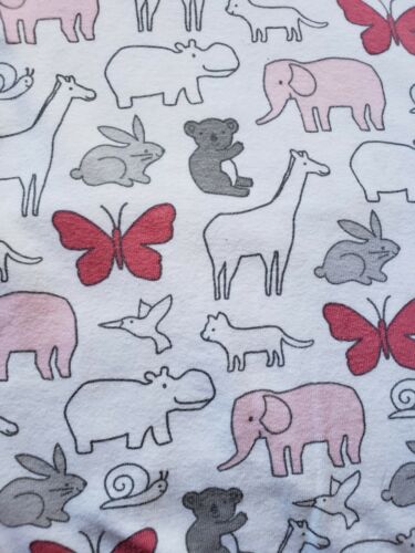 Girl Baby Blanket Carter's 1 Size White Gray Pink Stretch Knit hippo panda snail
