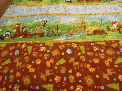 Multicolored Woodland Animal Double-sided Cotton/Flannel Baby/Toddler Blanket