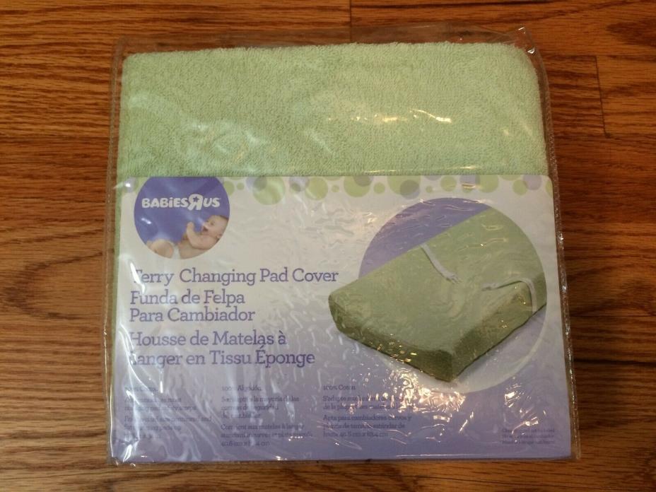 Changing Pad Cover- Terry Cloth- Green- Babies R Us- NEW and Unopened