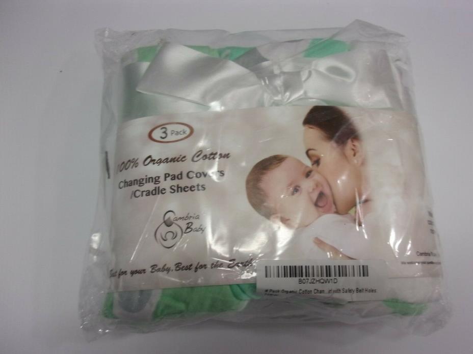 Cambria Baby Changing Pad Cover Organic Cotton 3 pack NEW