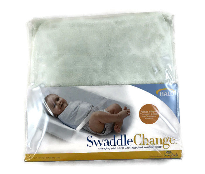 Halo SwaddleChange Changing Pad Cover with Attached Swaddle Wrap Sage Green NEW