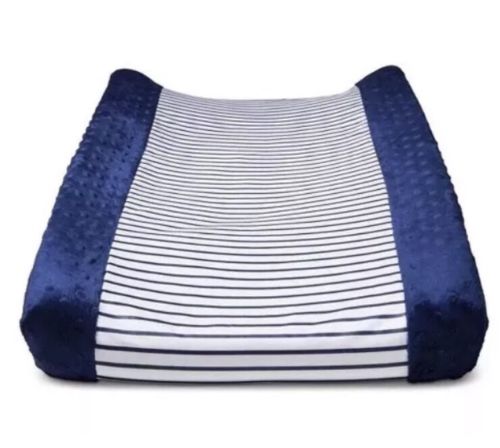 1 Cloud Island Blue Striped Wipeable Changing Pad Cover New Minky Dot