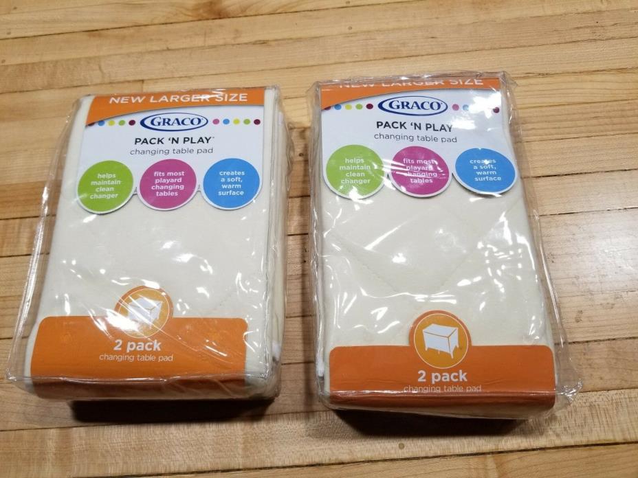 GRACO PACK & PLAY - CHANGING TABLE PADS- 2 PACK (CREAM COLOR) - LOT OF 2