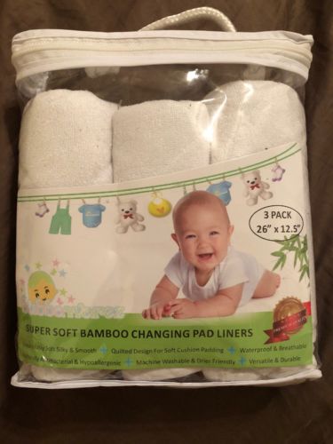 BAMBOO Changing Pad Liners (3pack, 26”x12.5”)