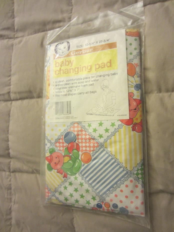 Vintage GERBER Baby Changing Mat Lap Pad Waterproof Crib Bed Pad CIRCUS CLOWN