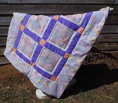 Handmade Patchwork Precious Moments Girl Baby Quilt Cotton Blanket Unique