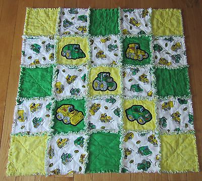 John Deere Kids Fabric JOHNNY TRACTOR Rag Quilt Baby Blanket