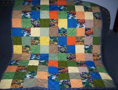 Handmade Baby Boy Crib Quilt, Featuring a Variety of Dinosaurs +, 40