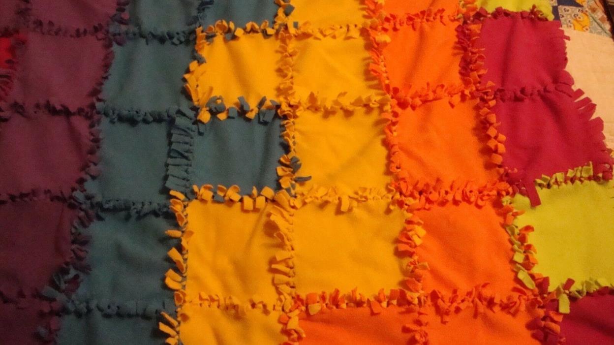Handmade Baby Patchwork Quilt ~Nursery Toddler Warm Soft Baby Blanket       178