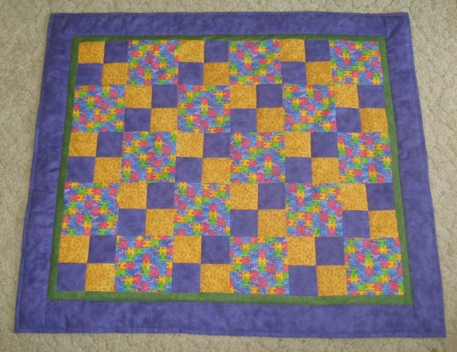 Puzzle Pieces Print Baby Patchwork Quilt