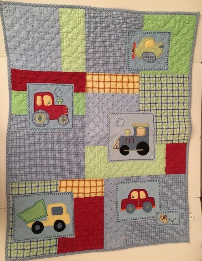 Carter's 42”x32” Baby boys Crib Blanket Comforter Blue / Vehicles Child Of Mine