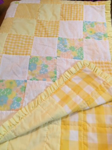 Handmade Baby quilt, size 52”x 37”no stains or defects.