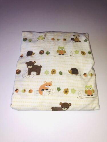 LAMBS & IVY WOODLAND BEAR FOX RACCOON OWL FROG HEDGEHOG CRIB SHEET K4