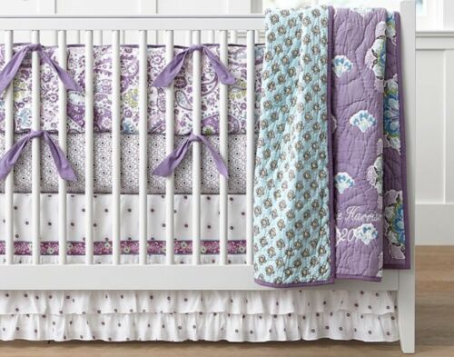 Pottery Barn Kids Girls Purple Lavender Brooklyn Crib Bedding Set $300