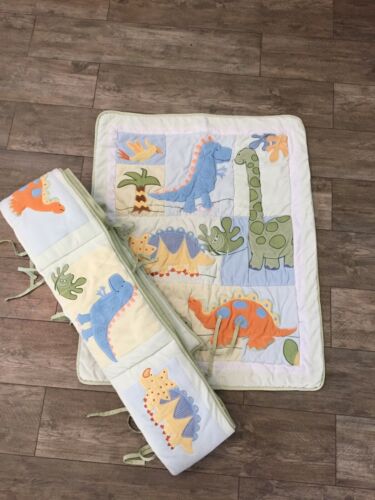 Lambs And Ivy Crib Bedding Lil Dino Dinosaur Comforter And Bumper
