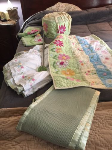 Pottery Barn Kids Floral 6 piece crib set for your baby EUC