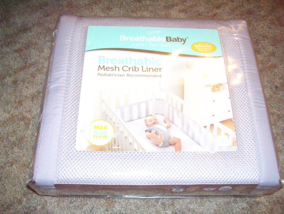 New Breathable Baby Mesh Crib Liner Bumper gray micro liner