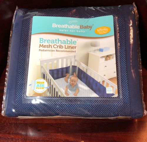 * Breathable Baby Mesh Crib Liner True Navy Blue Liner 10119 KU03 Target - NEW!