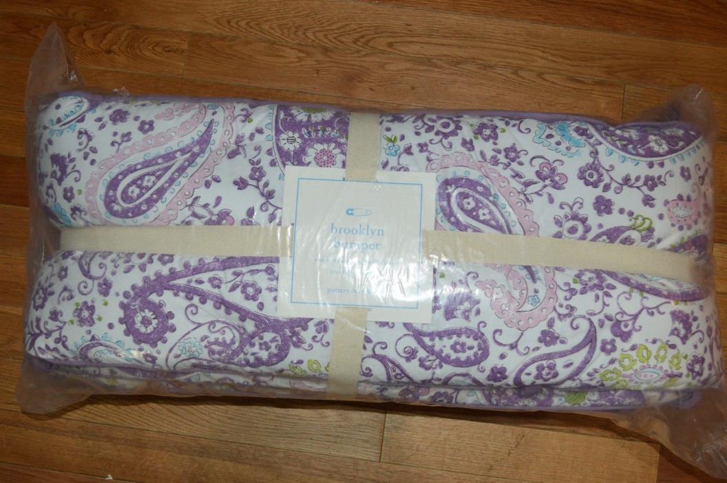 Pottery Barn Brooklyn Crib Bumper Baby Bed Lavender Paisley One Size Floral #74