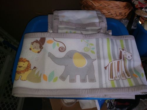 Mesh Crib Bumper Breathable Baby Infant Bedding Printed Liner Nursery Boys Girls