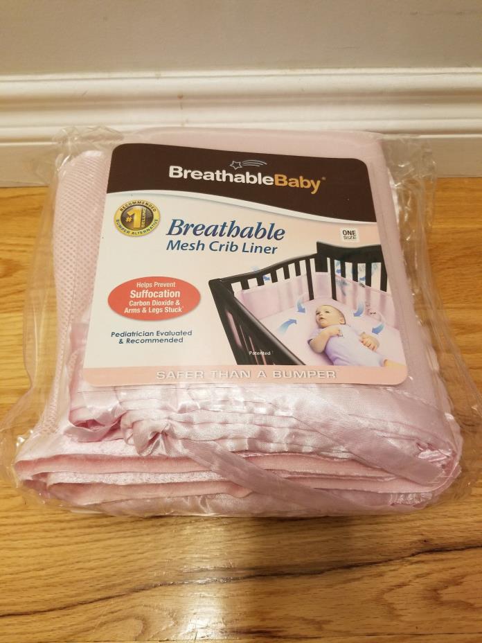 NEW Breathable Baby Breathable Mesh Crib Liner - Pink