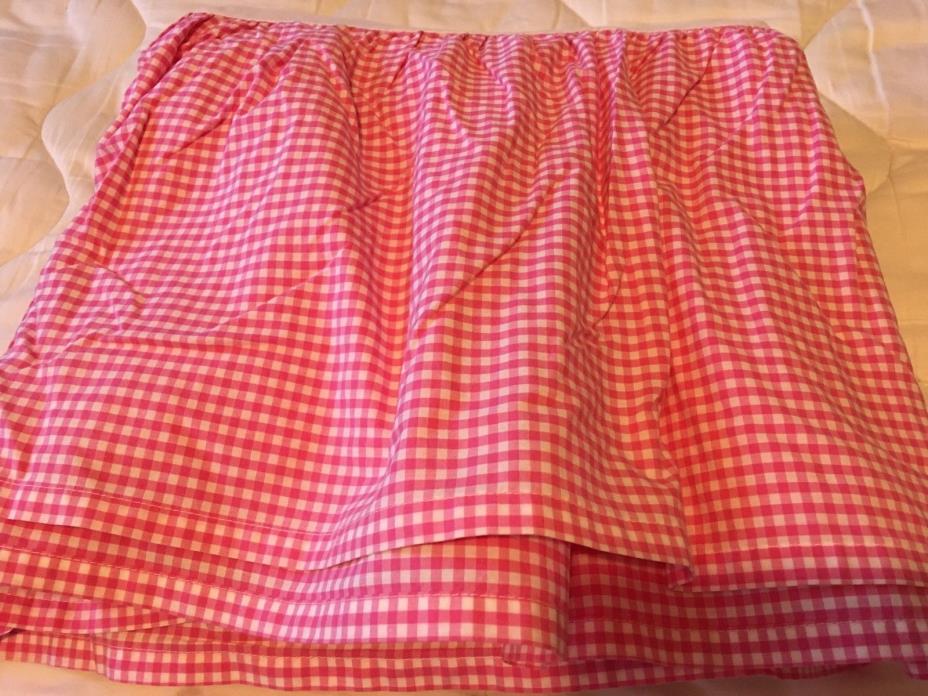 Pottery Barn Girl Child's Crib Bed Skirt Pink & White Gingham Check 10