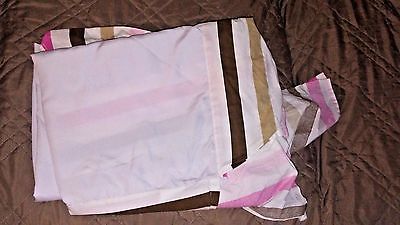 Bacati Mod Dots and Stripes Baby Crib Skirt Pink Chocolate Brown Nursery