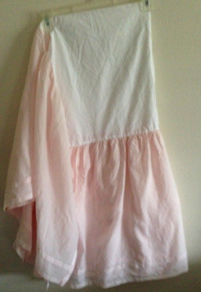 RESTORATION HARDWARE Baby & Child Lightweight Cotton Pink Crib Skirt