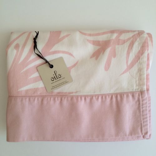 Oilo Crib Skirt Freesia Print Blush Pink White Baby Girl Nursery Bedding $125