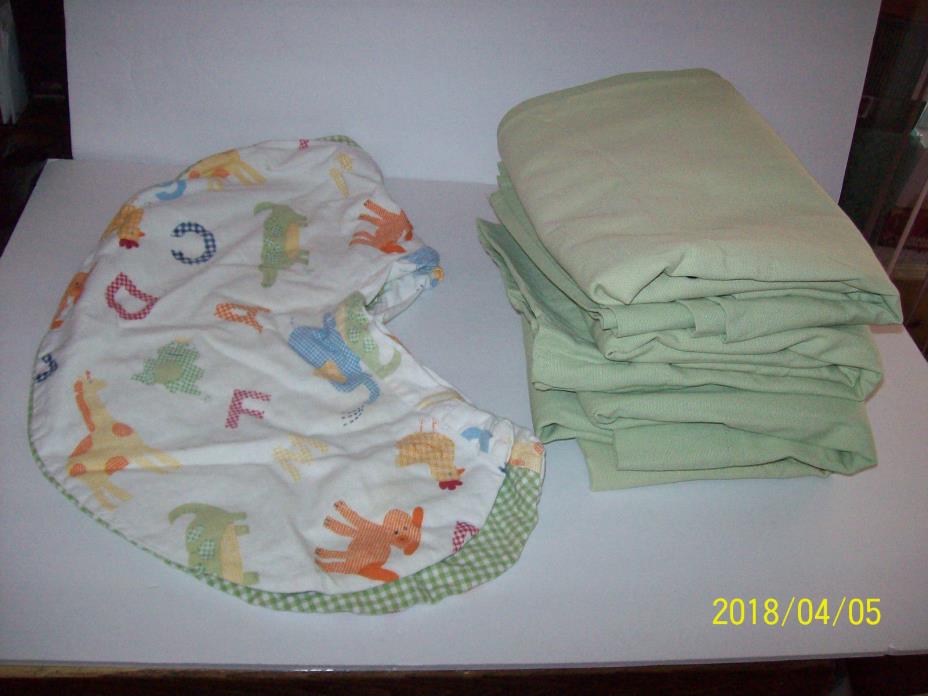 Pottery Barn Kids  Alphabet Soup Green Curtains & Pillow Case