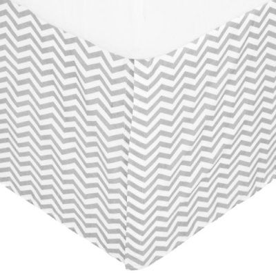 American Baby Company 100% Cotton Tailored Crib Skirt with Pleat, Gray Zigzag