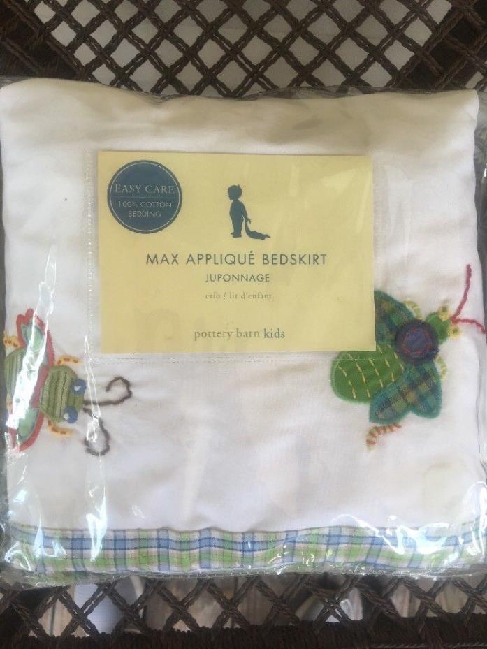 pottery barn kids Max applique crib bedskirt insects Bugs