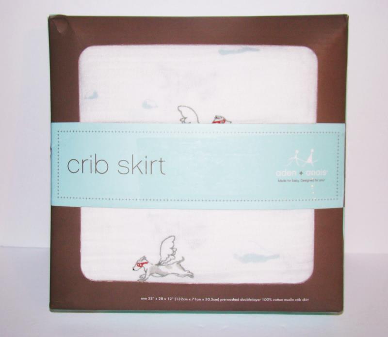 aden + anais Cribskirt Cotton Muslin Dogs Baby Bedding Nursery Crib Skirt