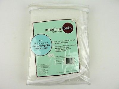 American Baby Company Flat Multi-Purpose Waterproof Quilted Mattress Pad New