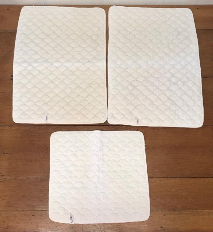 3 Mattress Crib Covers Baby White Quilted Bed Diaper Table Padded VINTAGE 1960s