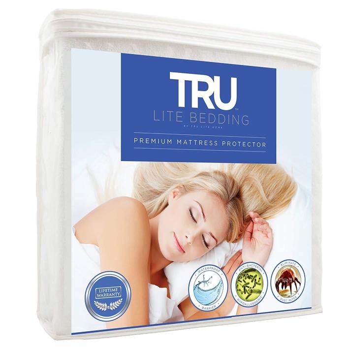 New TRU Lite Bedding Waterproof Mattress Protector - Hypoallergenic Mattress Cov