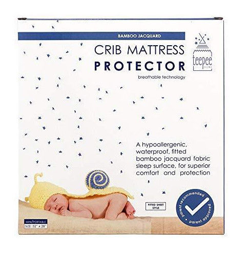 Waterproof Crib Mattress Protector Fitted Sheet Hypoallergenic Dust Mite Resista