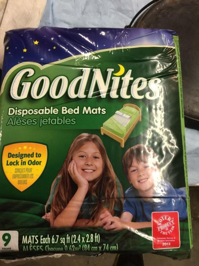GoodNites Disposable Bed Mats CASE OF 36 PACKS 4 EACH CONTAIN 9 MATS