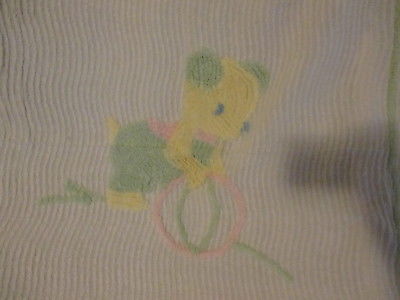 VINTAGE CHENILLE TODDLER BEDSPREAD BEAR & BALL 40 X 63