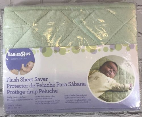 Babies R Us Plush Sheet Saver Sage Green New - Unisex - 6739285K12
