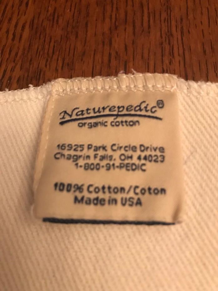 Two organic Naturepedic changing table bassinet cotton oval pads 14x29