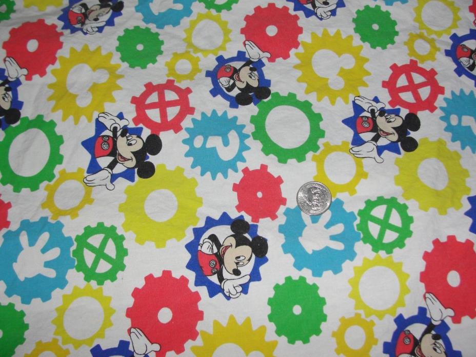 Disney Mickey Mouse Clubhouse Fitted Flat Crib Sheet Bedding Gears