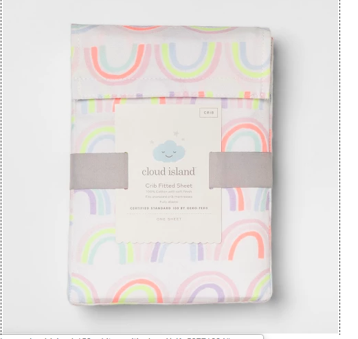 Fitted Crib Sheet Rainbows - Cloud Island™ White/Multicolored