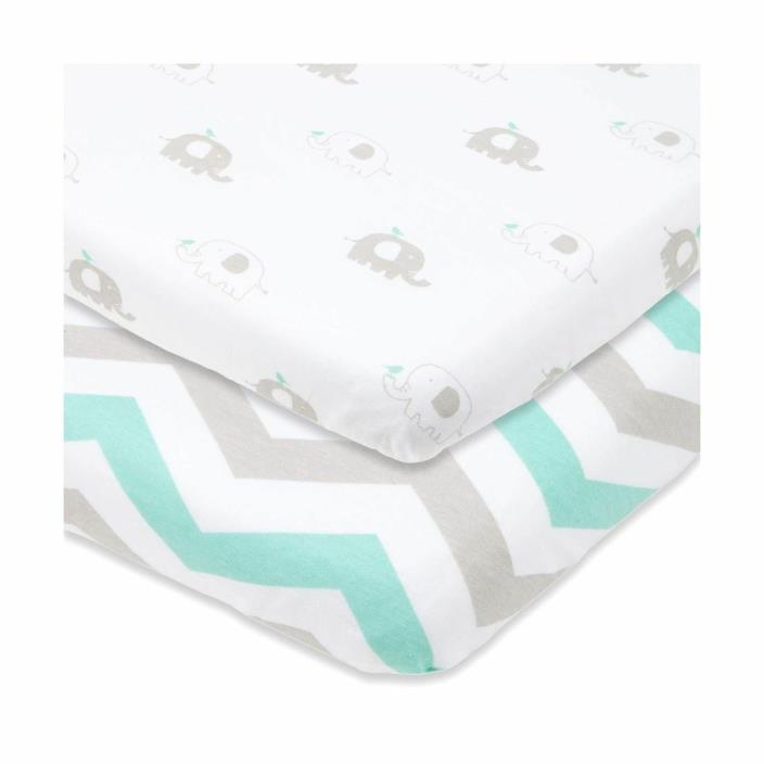 Cuddly Cubs Bassinet Sheets Set 2 Pack For Boys & Girls by Soft & Breathable