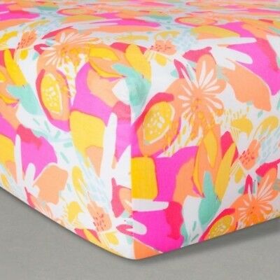 Oh Joy! Woven Fitted Sheets - Floral - Pink, Multi-Colored