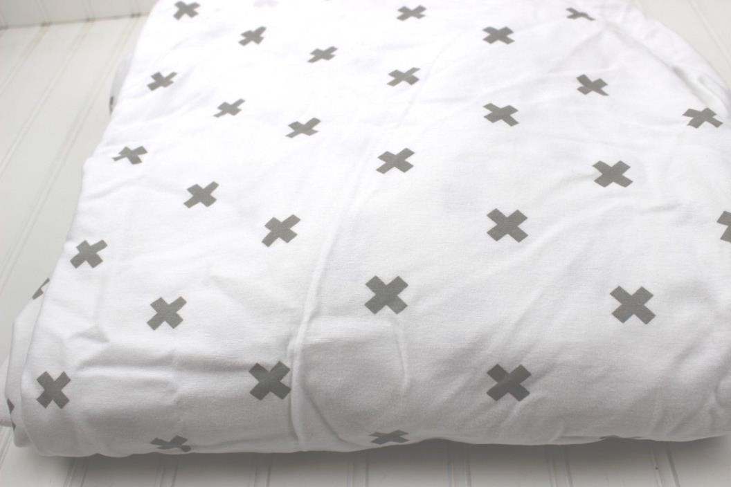 The Land of Nod 100% Organic Cotton Flannel Iconic X Flat Sheet Fabric NWOT